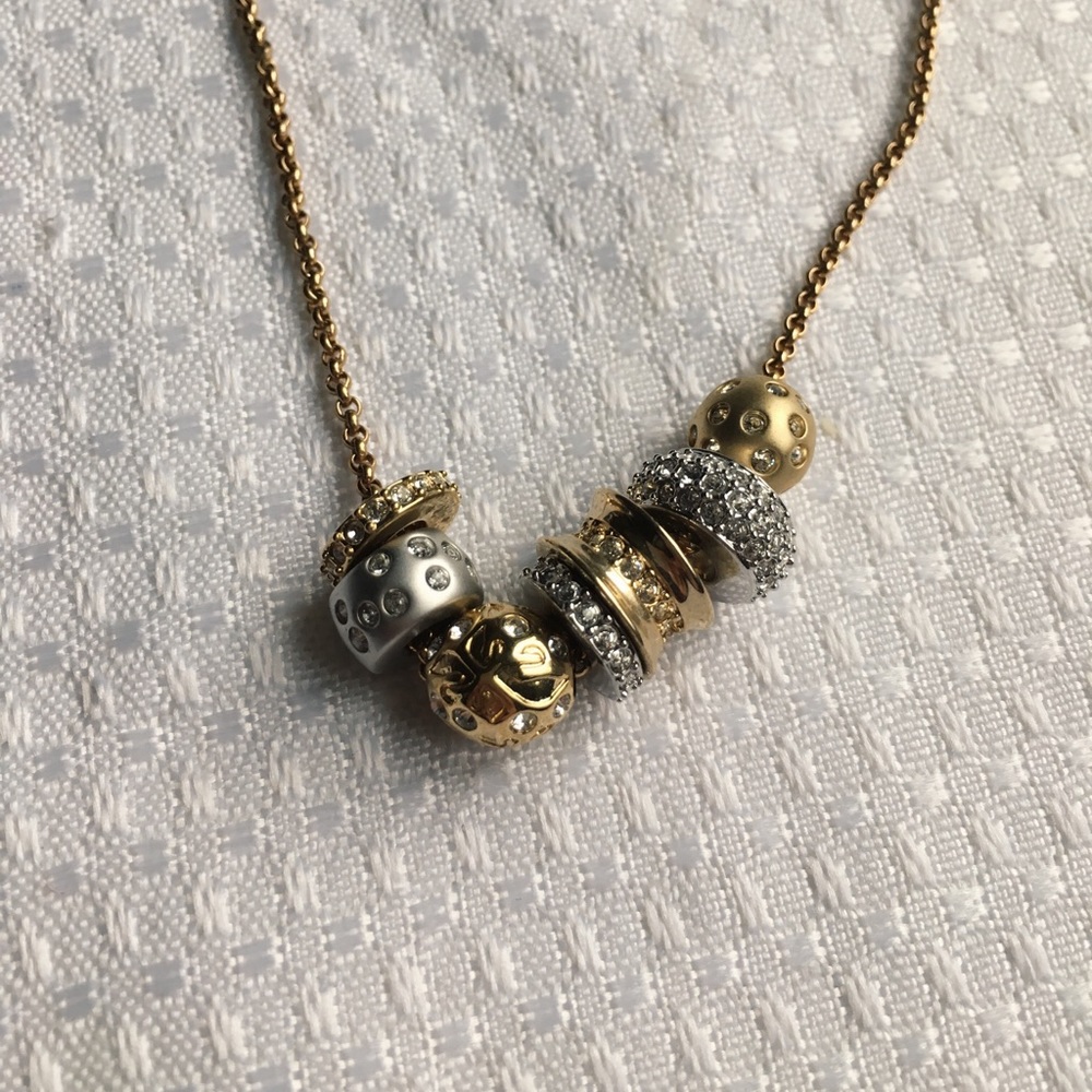 Gold Swarovski charm necklace